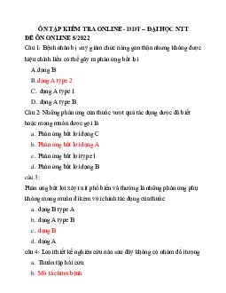 Trắc nghiệm ôn tập môn Dược học phần Dịch tễ