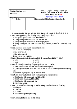Bộ đề thi học kì 2 lớp 4 môn Khoa học năm học 2018 - 2019
