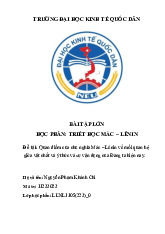 Quan điểm của chủ nghĩa Mác – Lênin về mối quan hệ giữa vật chất và ý thức và sự vận dụng của Đảng ta hiện nay | Tiểu luận môn triết học mác - lênin