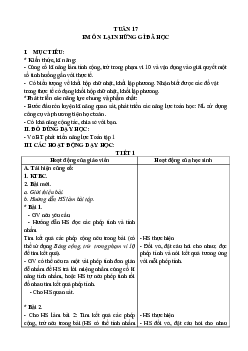 Giáo án môn Toán 1 - Tuần 16 | sách Cánh Diều (Cả năm)