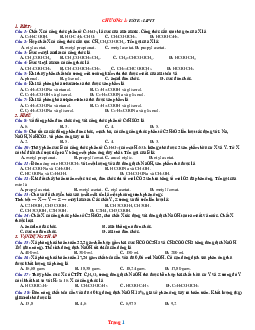 Bài tập trắc nghiệm hóa học 12 kim loại kiềm- kim loại kiềm thổ- nhôm (có đáp án)