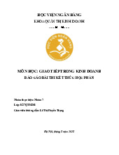Báo cáo bài thi kết thúc môn Giao tiếp kinh doanh | Học viện Ngân hàng