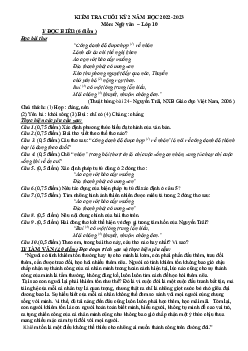 Đề Kiểm tra Học Kỳ 2 Văn 10 Kết Nối Tri Thức (Có đáp án)