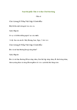 Soạn bài Chơi bán hàng (trang 21) | Tiếng việt 2 Sách Cánh diều