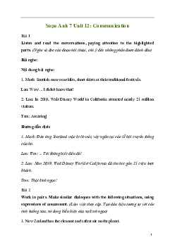 Giải Tiếng Anh 7 Unit 12: Communication | Global Success