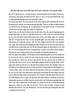 Kể về một việc làm thể hiện tình cảm của em với người thân | Tập làm văn 4