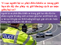 Giáo án điện tử Khoa học tự nhiên 7 bài 11 Chân trời sáng tạo : Tốc độ và an toàn giao thông