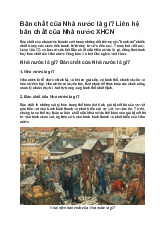 Tài liệu bản chất của nhà nước xã hội chủ nghĩa | Trường Đại học Khánh Hòa