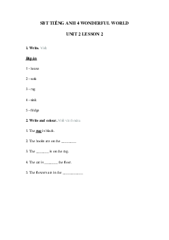 Sách bài tập Tiếng Anh 4 Wonderful world Unit 2 lesson 2