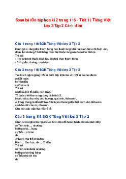 Soạn bài Ôn tập học kì 2 trang 116 - Tiết 1 | Tiếng Việt Lớp 3 Tập 2 Cánh diều