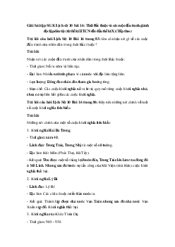 Giải bài tập SGK Lịch sử 10 bài 16