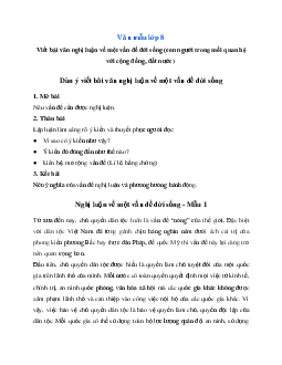 Văn mẫu lớp 8: Viết bài văn nghị luận về một vấn đề đời sống (con người trong mối quan hệ với cộng đồng, đất nước) Ngữ Văn 8 | Kết nối tri thức