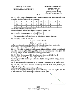 Đề thi học kì 2 Toán 7 năm 2019 – 2020 trường THCS Nguyễn Huệ – TP HCM