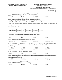 Đề khảo sát Toán 11 lần 2 năm 2019 – 2020 trường THPT Lý Thường Kiệt – Bắc Ninh