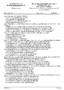 Đề thi thử THPT Quốc gia năm 2023 môn Sử lần 2 trường THPT Hàn Thuyên, Bắc Ninh