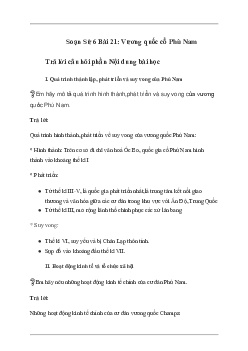 Giải Lịch sử lớp 6 Bài 21: Vương quốc cổ Phù Nam - Chân Trời Sáng Tạo