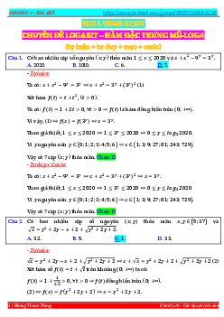 Phương pháp hàm đặc trưng giải nhanh trắc nghiệm mũ – logarit – Hoàng Thanh Phong