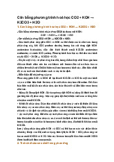 Cân bằng phương trình hoá học CO2 + KOH → K2CO3 + H2O