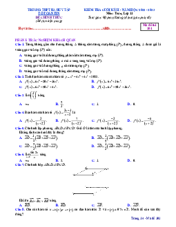 Đề cuối kỳ 2 Toán 11 năm 2022 – 2023 trường THPT Hà Huy Tập – Nghệ An