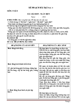 Giáo án Toán lớp 1 sách Cánh Diều tuần 24