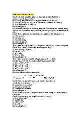 Câu hỏi trắc nghiệm có đáp án môn Sinh học 11