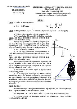Đề cuối học kỳ 1 Toán 9 năm 2022 – 2023 trường THCS Nguyễn Trãi – TP HCM