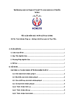 Tiểu luận môn Pháp luật đại cương đề tài "Trách Nhiệm Pháp Lý – Những Vấn Đề Lý Luận Và Thực Tiễn"