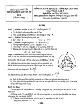 Đề giữa học kì 2 Toán 9 năm 2024 – 2025 trường THCS Nguyễn Du – TP HCM