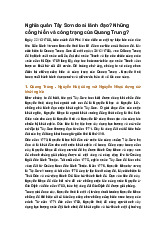 Nghĩa quân Tây Sơn do ai lãnh đạo? Những cống hiến và công trạng của Quang Trung?