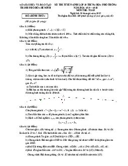Đề thi tuyển sinh lớp 10 THPT năm học 2017 – 2018 môn Toán sở GD và ĐT TP. HCM