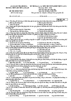 Đề thi thử THPT Quốc gia 2022 môn GDCD lần 1 trường THPT Chuyên Lam Sơn, Thanh Hóa