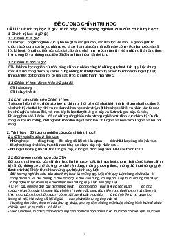 Đề Cương Chính Trị Học