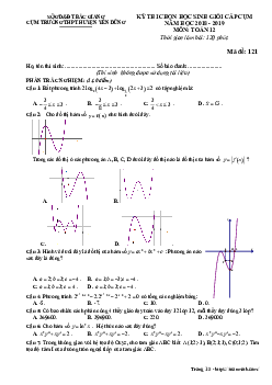 Đề thi HSG Toán 12 năm 2018 – 2019 cụm trường THPT huyện Yên Dũng – Bắc Giang