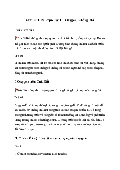 Giải KHTN Lớp 6 Bài 11: Oxygen. Không khí | Kết nối tri thức