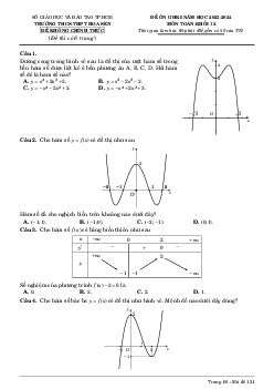 Đề ôn GHKI Toán 12 năm 2023 – 2024 trường THCS – THPT Hoa Sen – TP HCM