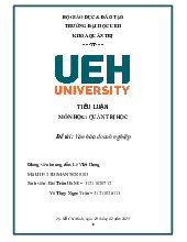 Tiểu luận Văn hóa doanh nghiệp môn Quản trị học - trường đại học kinh tế- tài chính thành phố Hồ chí minh.