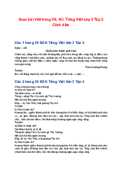 Soạn bài Viết trang 39, 40 | Tiếng Việt Lớp 3 Tập 2 Cánh diều