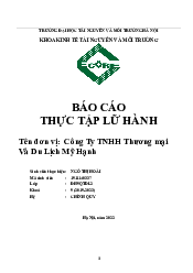 Báo các thực tập lữ hành- Quản trị dịch vụ du lịch | Trường Đại học Tài nguyên và Môi trường Hà Nội