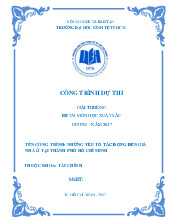 Tiểu luận: Những yếu tố tác động đến giá nhà ở tại TPHCM | Trường Đại học Kinh Tế TPHCM