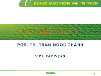 Bài giảng Khái niệm chung Kết cấu thép | Trường Đại học Giao thông vận tải
