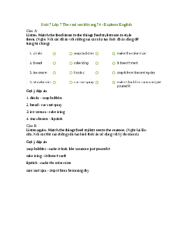 Giải Tiếng Anh 7 Unit 7: The real world | Explore English