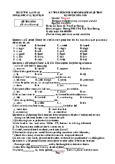 Đề thi học sinh giỏi Tiếng anh 8 UBND tỉnh Lai Châu