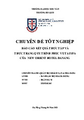 BÁO CÁO THỰC TẬP - Quy Trình Dịch Vụ Tại Elys Spa, New Orient Hotel