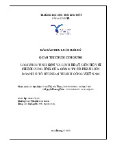 Tiểu luận LOGISTICS TINH GỌN VÀ LINH HOẠT LIÊN HỆ VỚI CHUỐI CUNG ỨNG CỦA CÔNG TY CỔ PHẦN LIÊN DOANH Ô TÔ HYUNDAI THÀNH CÔNG VIỆT NAM môn Quản tri chuỗi cung ứng - Trường Đại học Thủ Dầu Một.