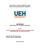 Tiểu luận cuối kỳ - Kế hoạch truyền thông cho Chương Dương môn Tư duy sáng tạo và phát triển | Đại học Kinh tế Thành phố Hồ Chí Minh
