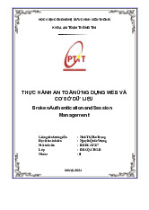 Thực hành Broken Auth và Deserialization môn An toàn ứng dụng web và cơ sở dữ liệu | Học viện Công Nghệ Bưu Chính Viễn Thông