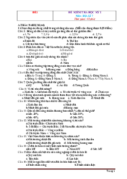 TOP 10 đề thi HK1 môn Địa Lí 7 (có đáp án)