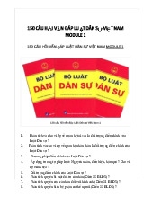 150 câu hỏi vấn đáp Môn Luật dân sự Việt Nam | Trường Đại học Luật Hà Nội