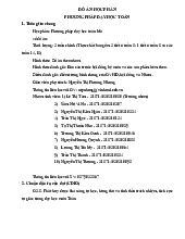 Đồ Án Môn PPDH toán - PPDH tiếng Việt ở tiểu học | Đại học Vinh