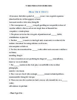 Word formation exercises for gifted student